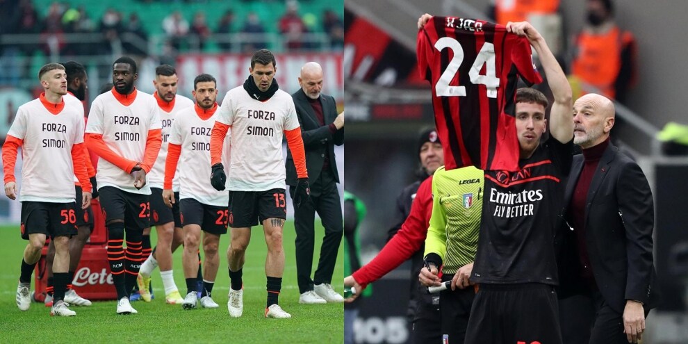 Milan-Salernitana, rifinitura e gol dedicati a Kjaer