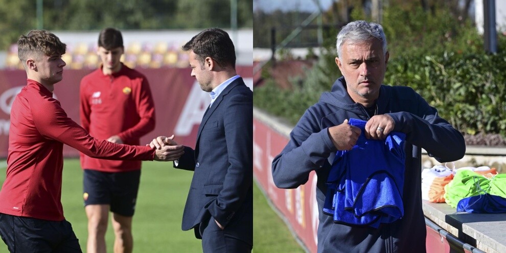 Roma, Mourinho ragiona sull'11 anti-Cska. Tiago Pinto osserva