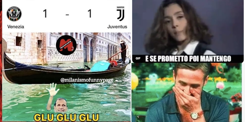 La Juve pareggia a Venezia e i social si scatenano