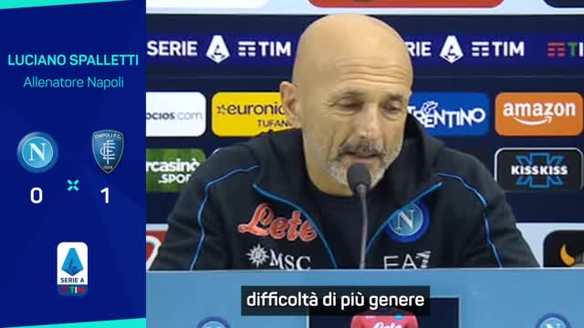 Spalletti e il ko con l'Empoli: "Siamo in difficoltà"