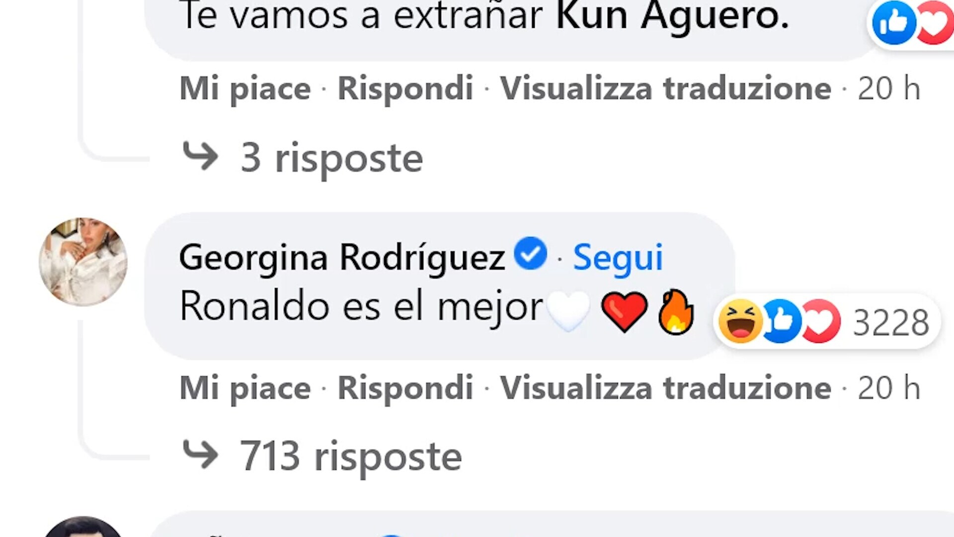 Messi, lettera per Aguero. Il commento di Georgina: "Ronaldo è il migliore"