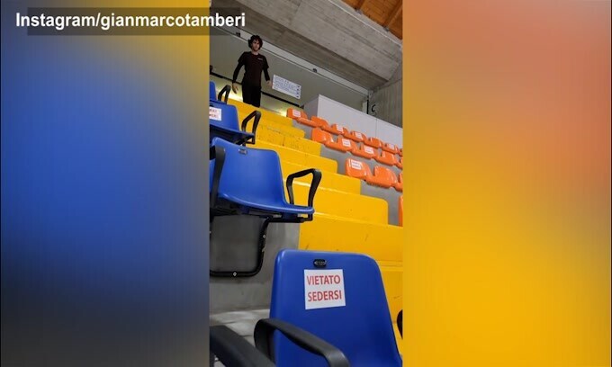 Il duro allenamento di Tamberi