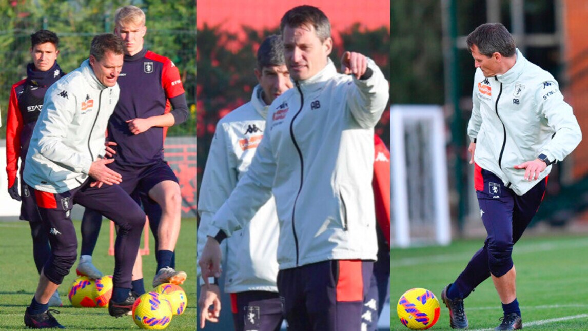 Genoa, show di Blessin al primo allenamento