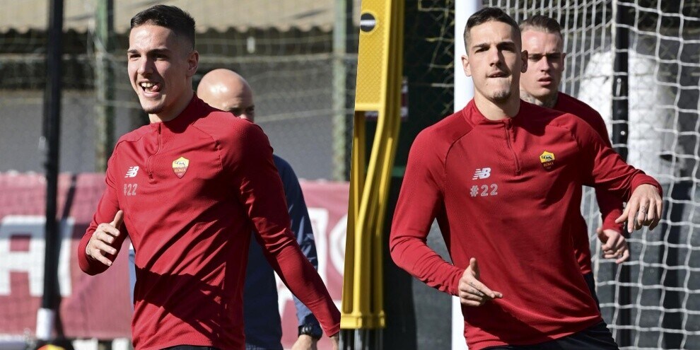 Roma, Zaniolo ritrova il sorriso in allenamento