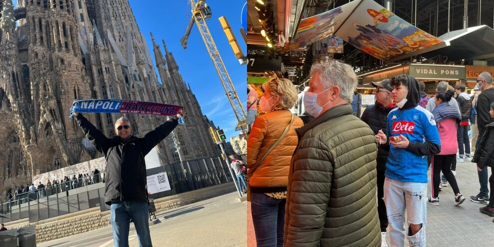 Napoli, i tifosi infiammano le strade di Barcellona