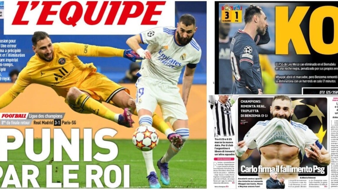 La debacle del Psg di Messi e il trionfo del Real sui giornali d'Europa