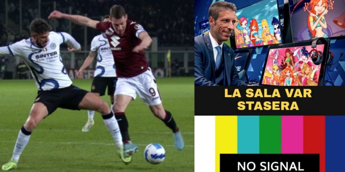 Torino-Inter, ironia social sul rigore non concesso ai granata dopo il contatto Ranocchia-Belotti