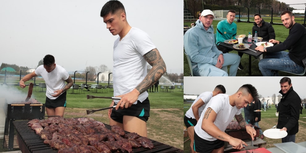 Inter, grigliata ad Appiano: gli chef sono Correa e Lautaro Martinez