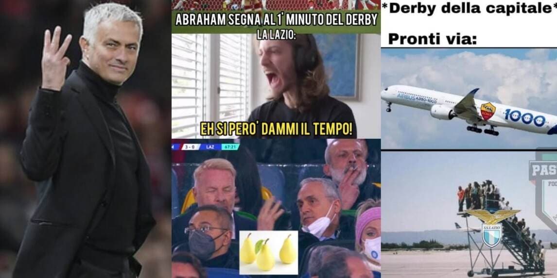 Roma-Lazio, il derby è giallorosso: sui social dilagano ironie e sfottò