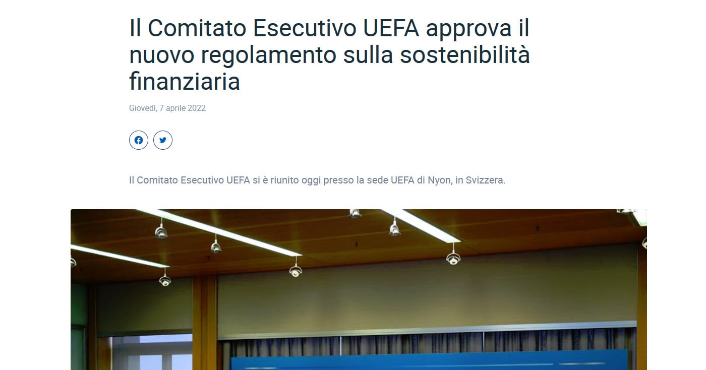 Uefa, addio al Fair Play Finanziario: nuove regole da giugno