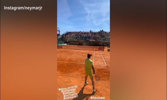 Tennis, Atp Montecarlo: Neymar assiste all'incontro di Fognini