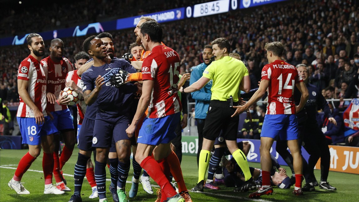 Atletico Madrid-Manchester City: nervi tesi nel finale, scoppia la rissa in campo