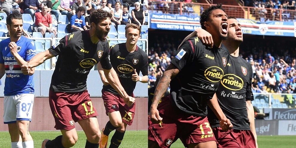 La Salernitana non molla, Samp ko: prima gioia per Fazio ed Ederson