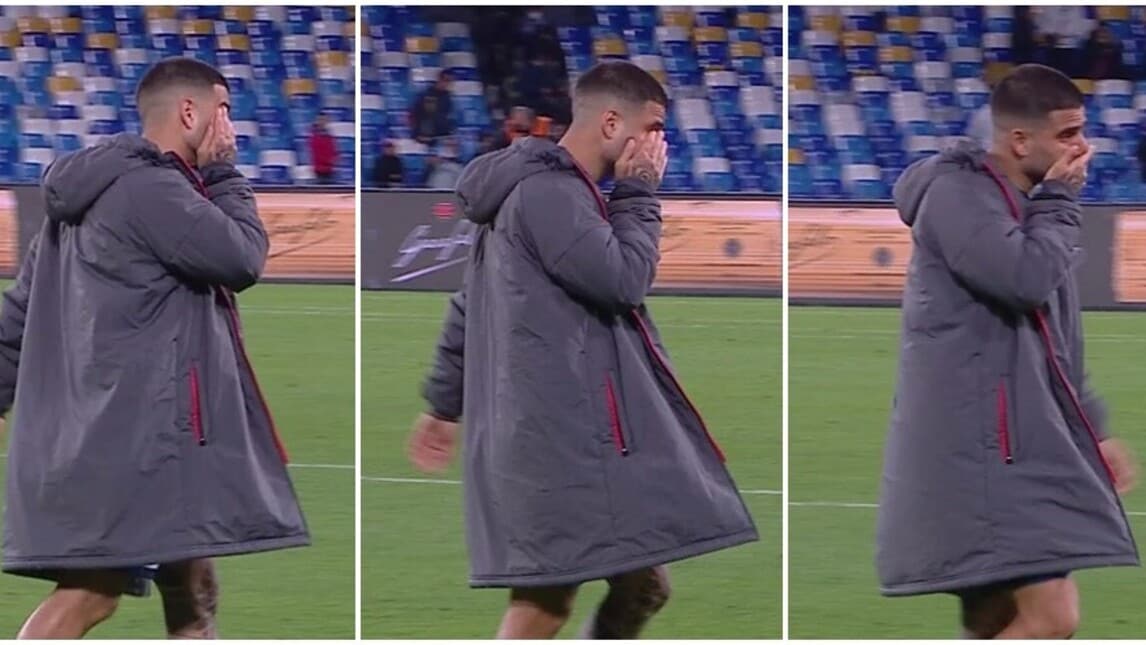 Napoli, le lacrime di Insigne dopo il pari con la Roma