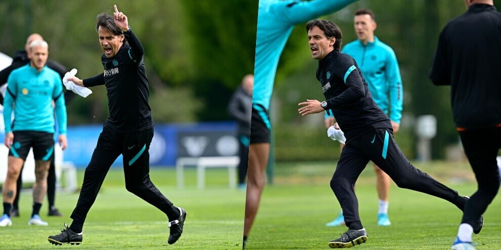 Inter-Roma, Inzaghi scatenato in allenamento FOTO