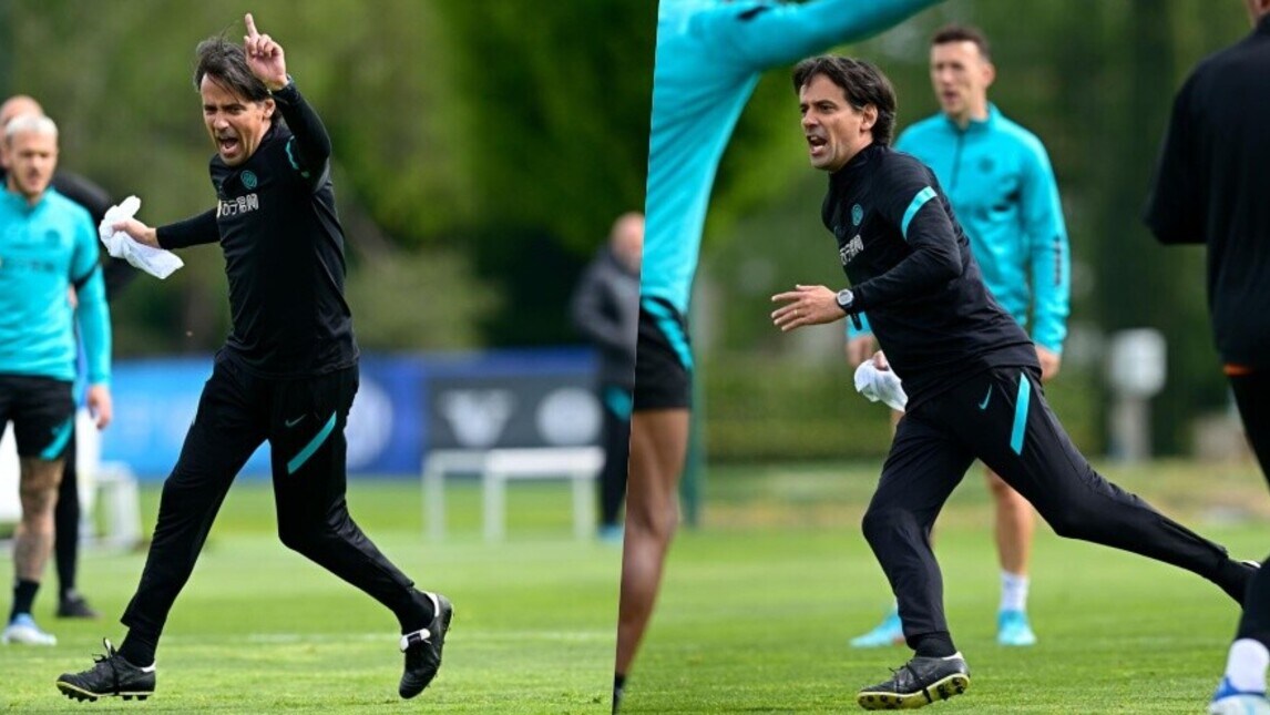Inter-Roma, Inzaghi scatenato in allenamento FOTO