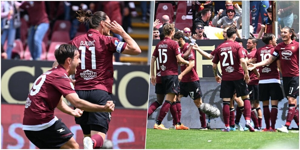 Salernitana show, che festa per la vittoria con la Fiorentina