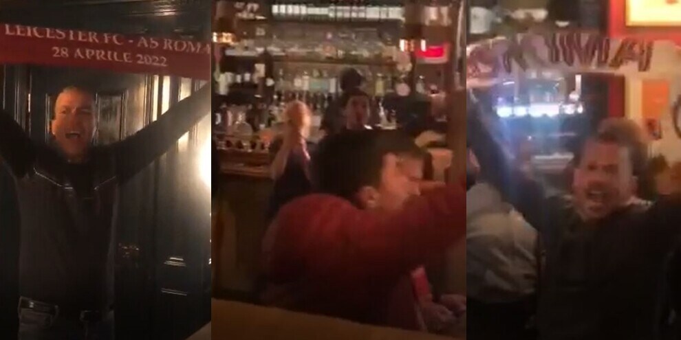 Roma, tifosi scatenati: cantano l'inno di Conidi in un pub di Leicester