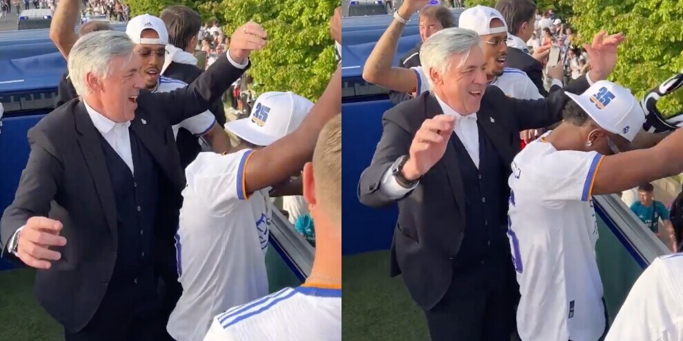 Ancelotti si scatena alla festa del Real con canti e balli!