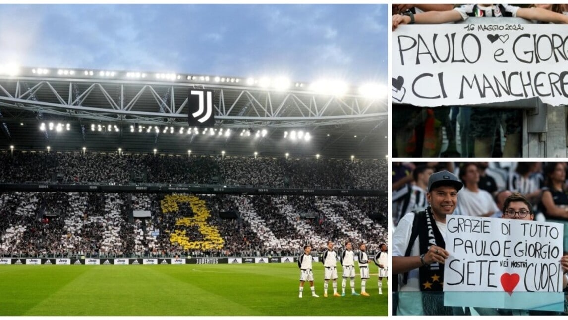 Juve, ultima allo Stadium per Dybala e Chiellini: l'omaggio dei tifosi