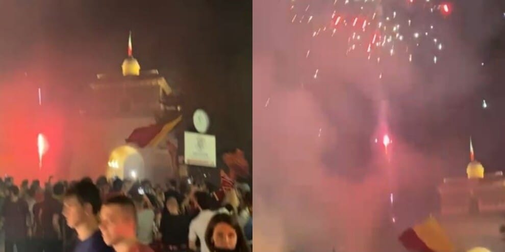I fuochi d'artificio illuminano Ponte Milvio: impazza la festa Roma!