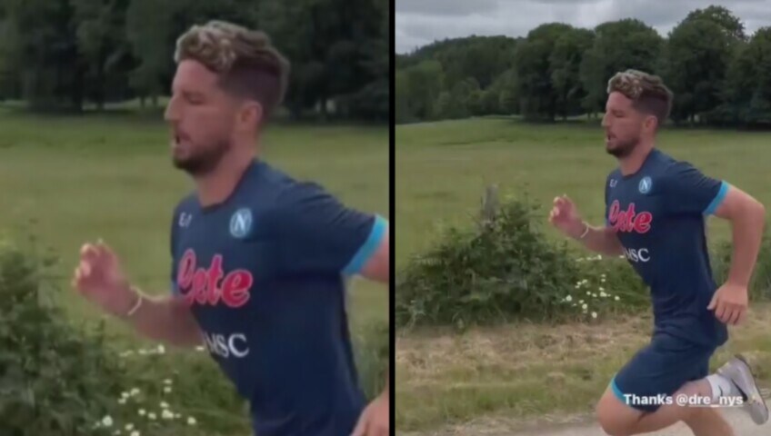 Mertens si prepara per la Nazionale con la maglia del Napoli...