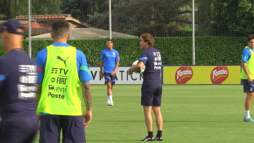 L’allenamento degli Azzurri dopo la sfida contro la Germania