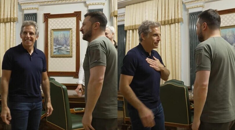 Ucraina, Ben Stiller fa visita a Zelensky: "Sei il mio eroe"