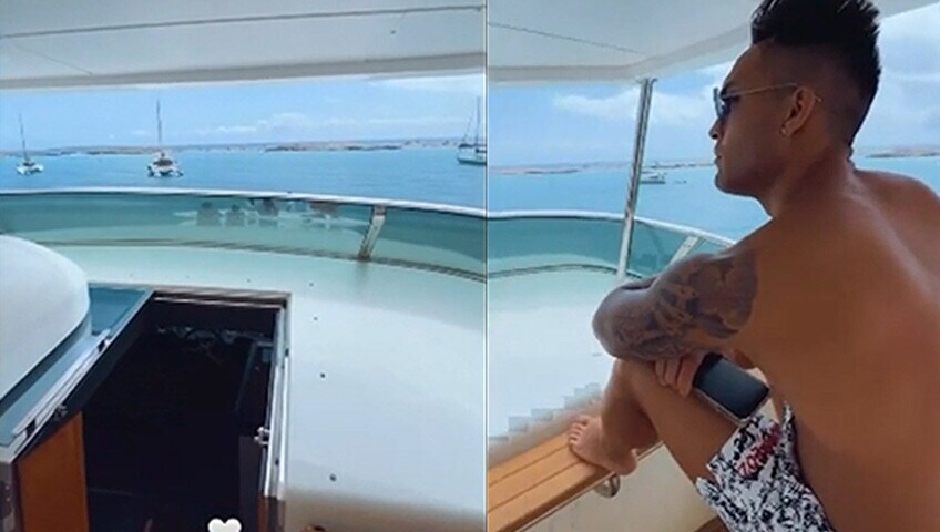 Lautaro Martinez a Ibiza con il suo Yacht super lusso