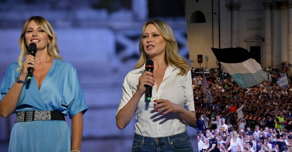 Lazio, festa per le maglie: Manila Nazzaro e Anna Falchi illuminano Piazza del Popolo