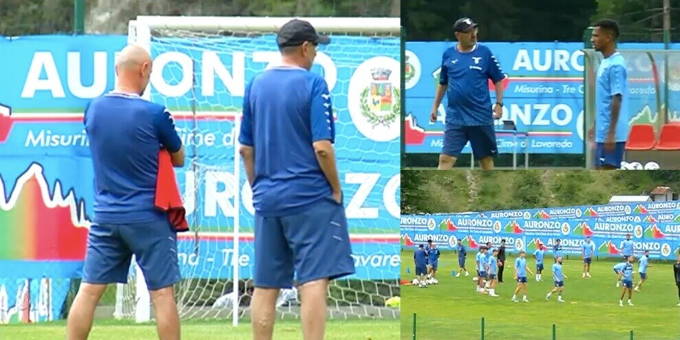 L'allenamento della Lazio ad Auronzo di Cadore