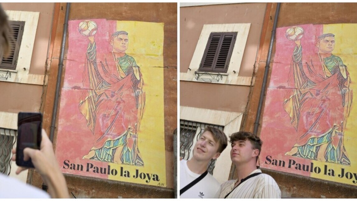 Dybala, il murale a Rione Monti fa impazzire i tifosi