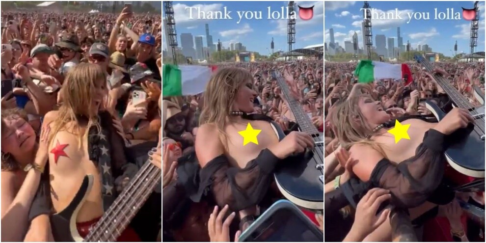 Victoria De Angelis dei Maneskin resta in topless in mezzo ai fan!