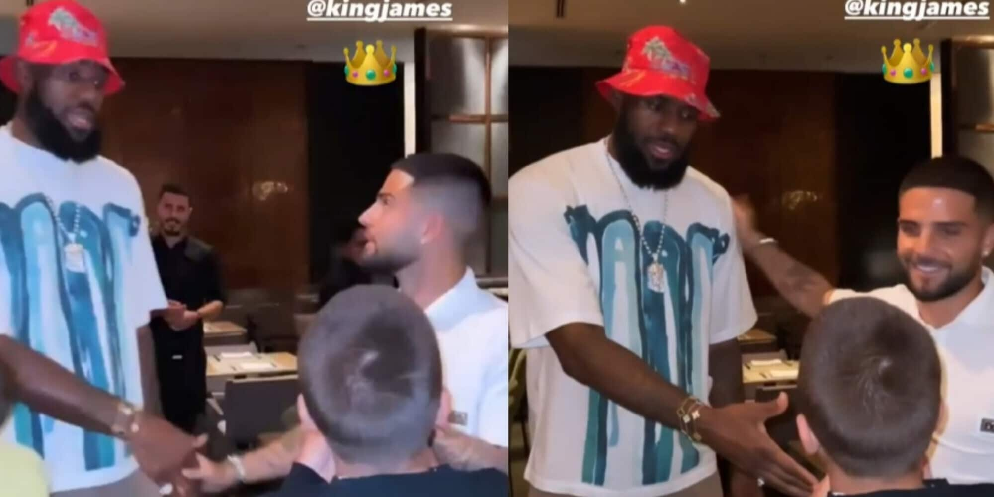 Meeting and shaking hands with LeBron James