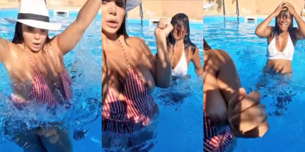 Marika Fruscio fuori di seno: l'uscita dall'acqua provoca l'incidente hot FOTO