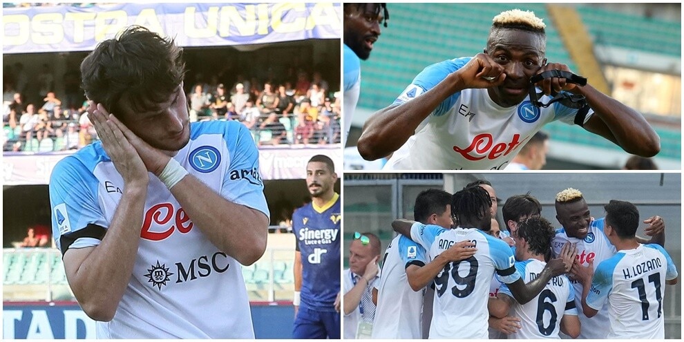 Kvara e Osimhen subito in gol, Napoli show al Bentegodi: 5-2 al Verona