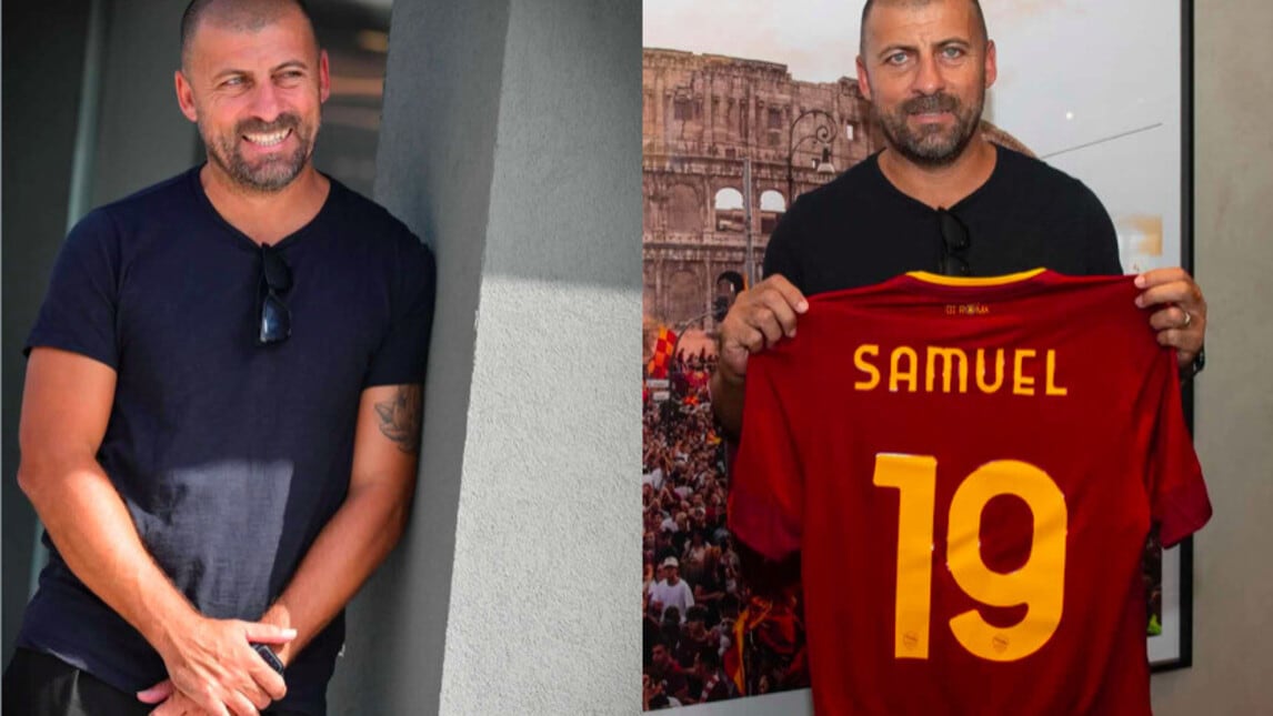 Roma, Samuel a Trigoria: visita speciale e maglia numero 19