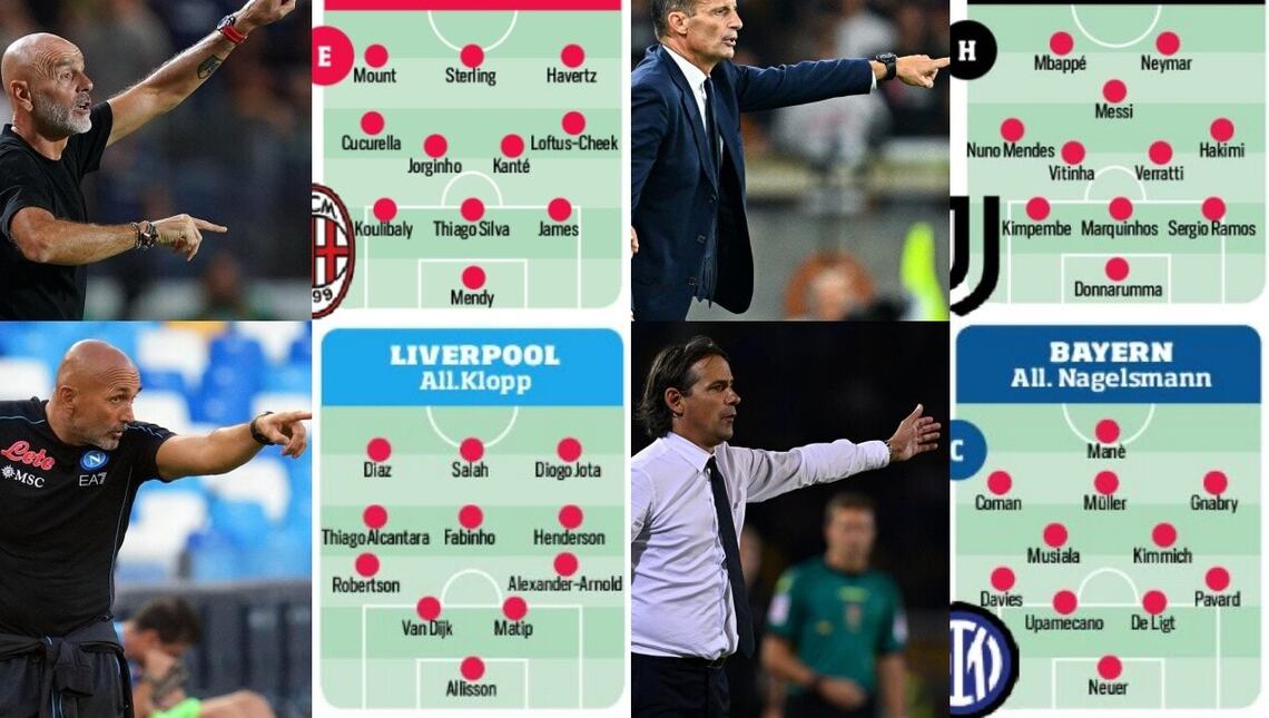 Milan, Juve, Napoli e Inter: le formazioni delle avversarie di Champions