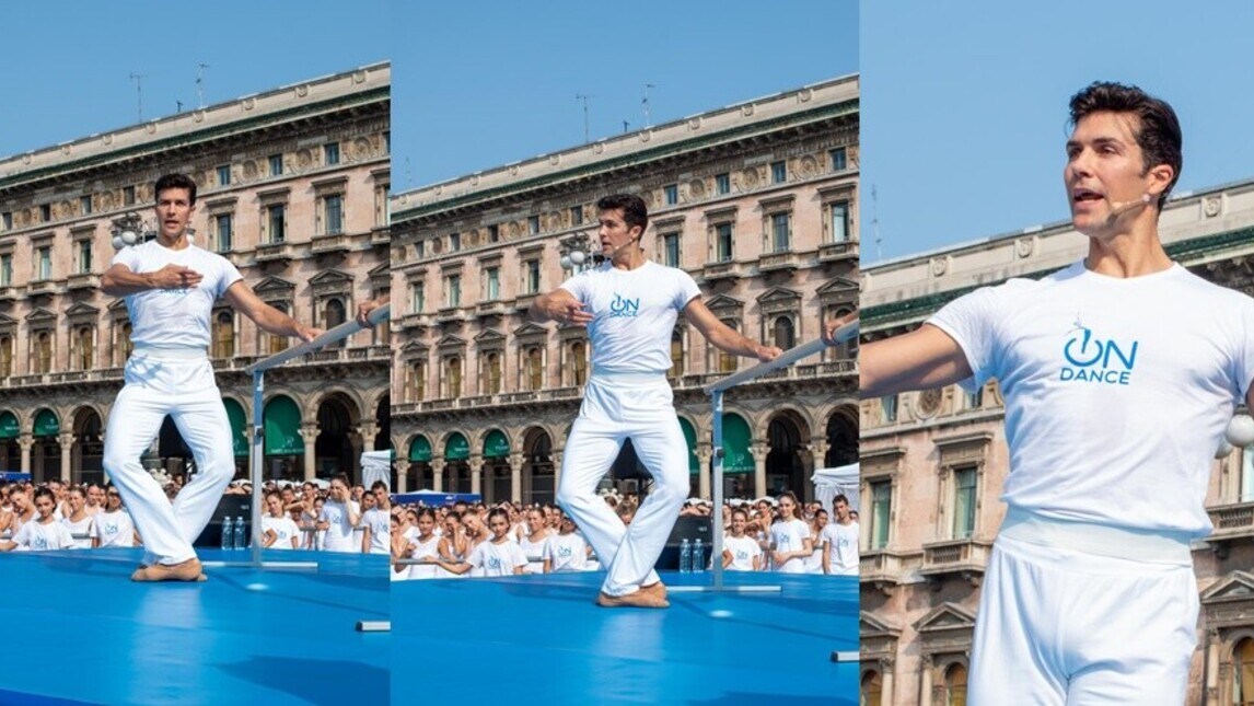 Roberto Bolle, le lezioni di danza in piazza Duomo a Milano