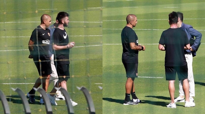 Benevento, inizia l'era Cannavaro: già in campo con lo staff