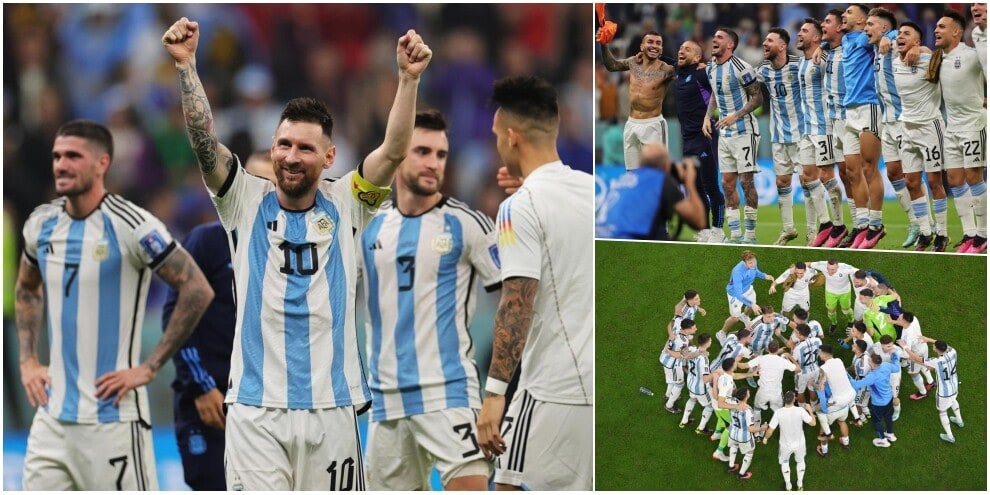 Argentina finalista del Mondiale in campo esplode la festa