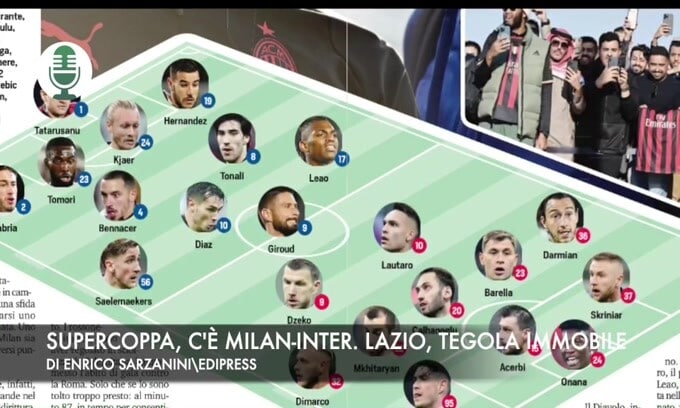 Supercoppa, c'è Milan-Inter. Lazio, tegola Immobile