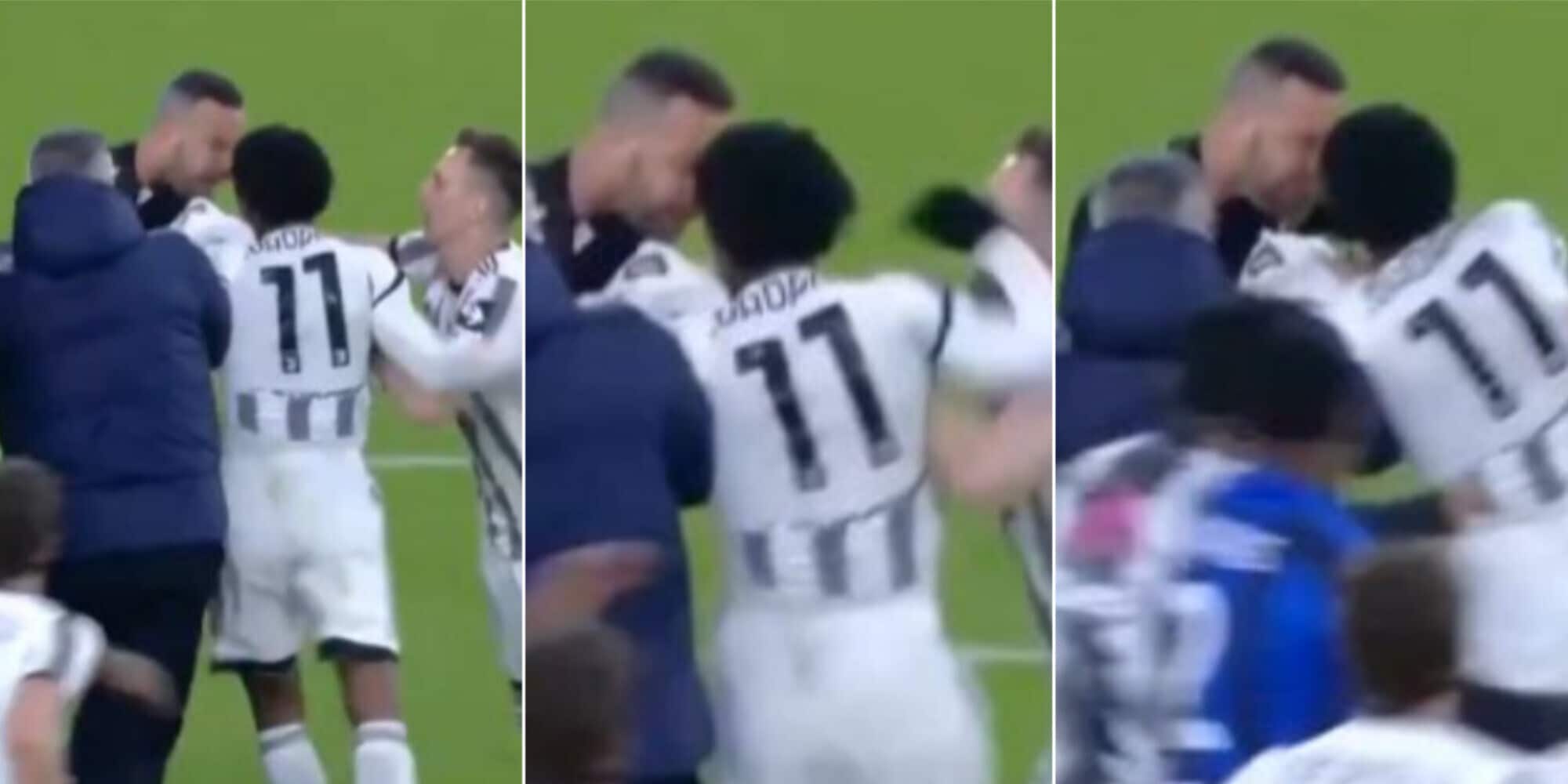 Cuadrado colpisce con un pugno Handanovic! Il video è virale sui social