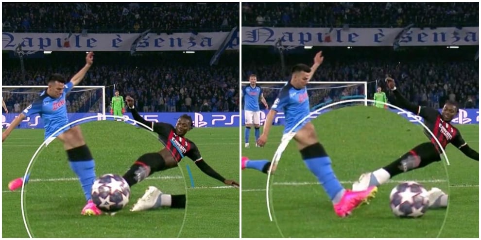 Lozano, l'intervento di Leao in area: per l'arbitro non è rigore FOTO