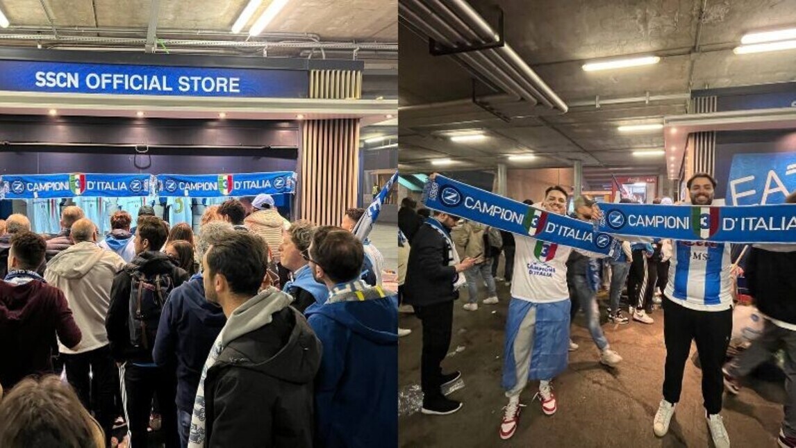Napoli, store ufficiale preso d'assalto: è caccia ai gadget dello Scudetto