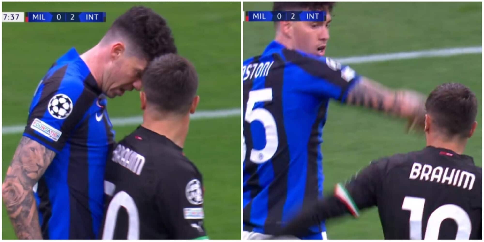 Bastoni a muso duro contro Brahim Diaz, la frase urlata durante Milan-Inter