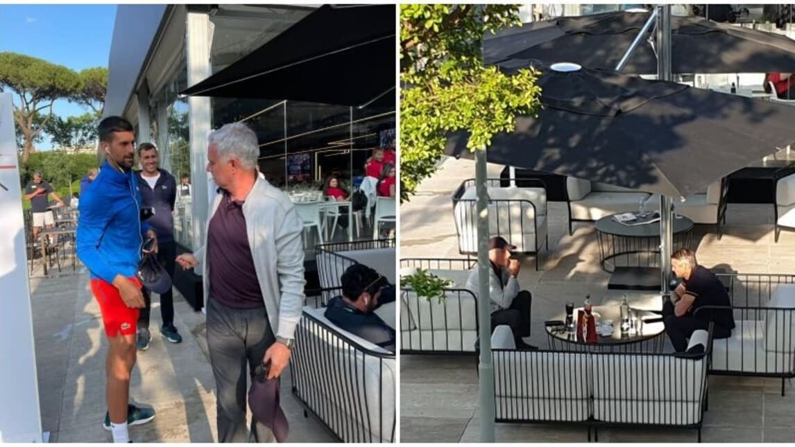 Mourinho, che show al Foro Italico con Djokovic