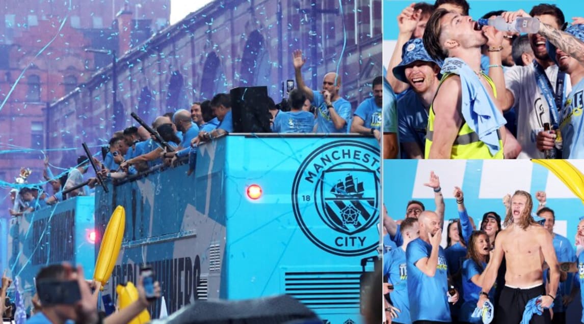 City, festa folle in città: Haaland senza maglia e Grealish a bere vodka!