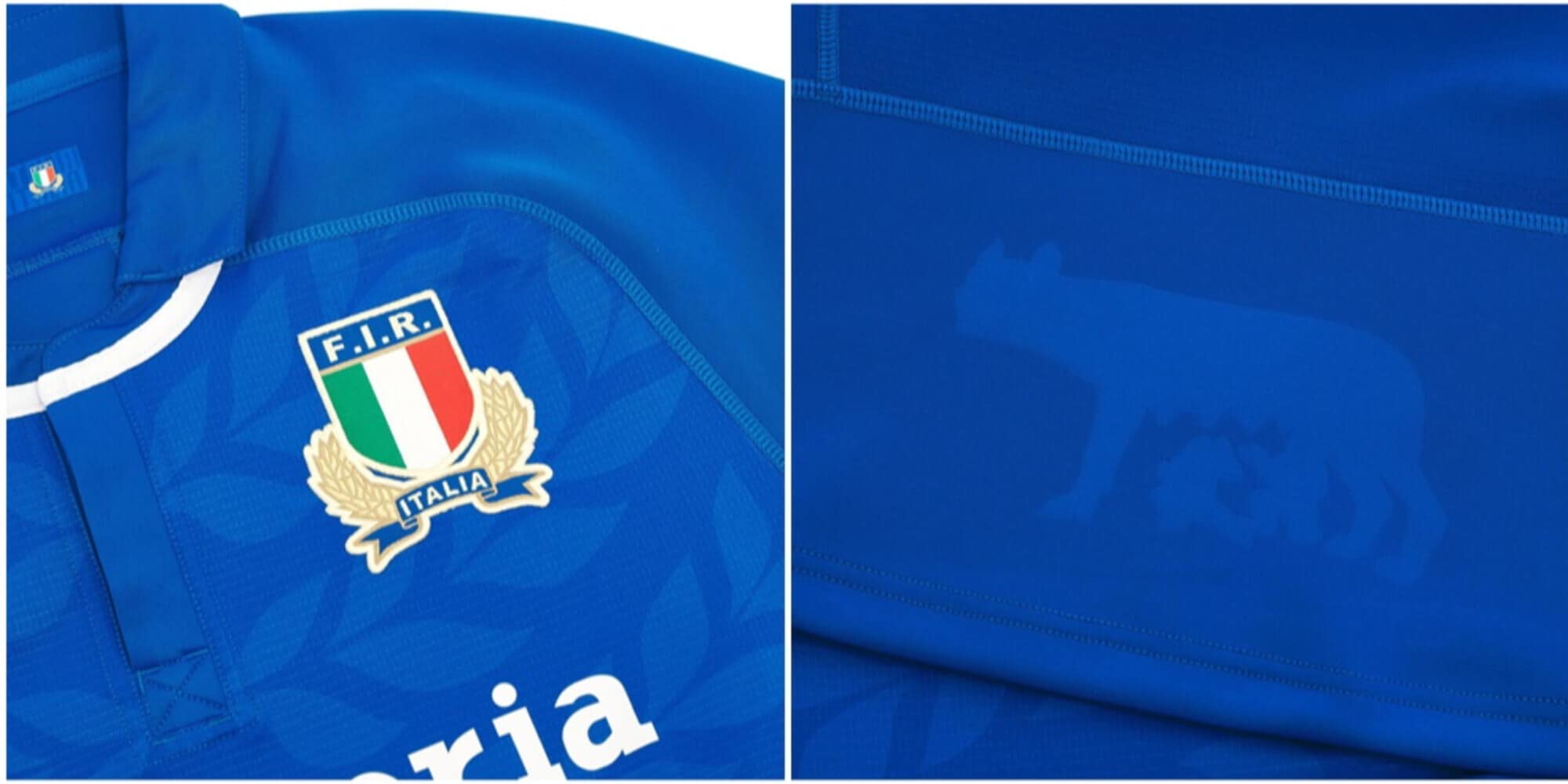 T-shirt Rugby Italie Sei Nazioni J1667 - Coton, Manches Courtes, Blu Royal Avec écusson