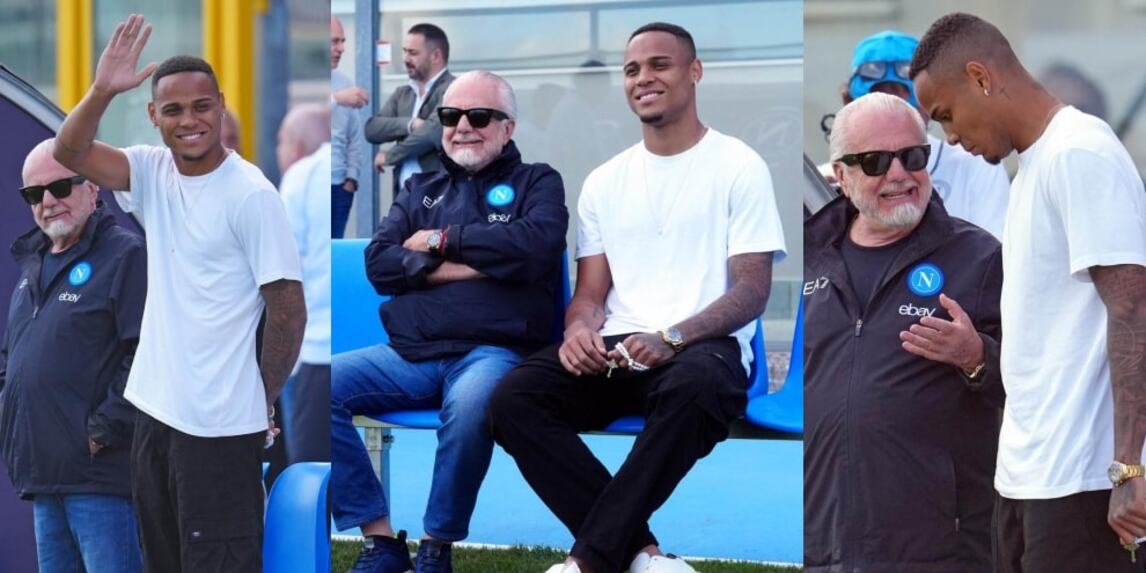 Napoli, tifoso speciale: c'è Natan in panchina con De Laurentiis!